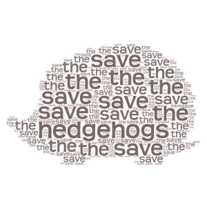 save the hegehogs word cloud art