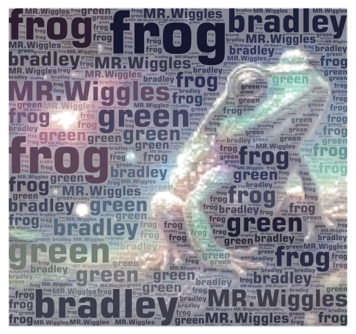 frog word cloud art