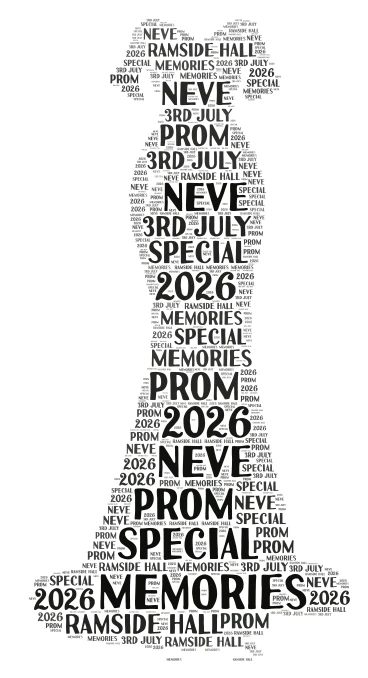 Prom word cloud art