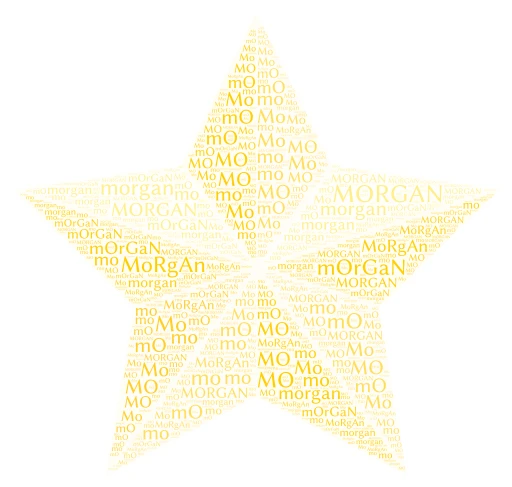 All MORGAN and MO word cloud art