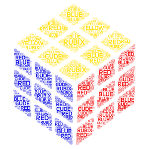 Rubix cube word cloud art