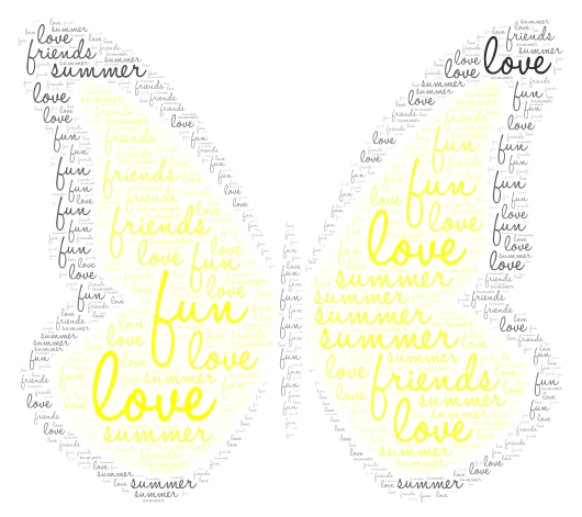 SUMMER word cloud art