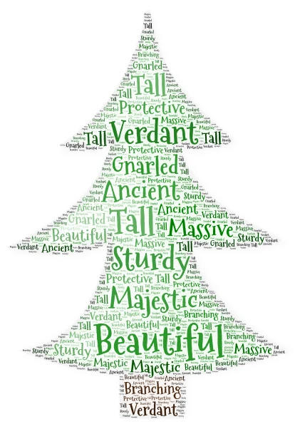 Cole's Christmas Tree word cloud art