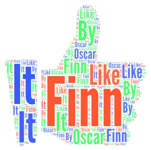 finn like it by oscar word cloud art