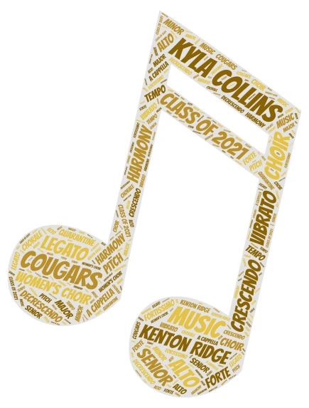 Individual Senior Musical Note - Gift word cloud art
