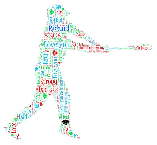 papa word cloud art