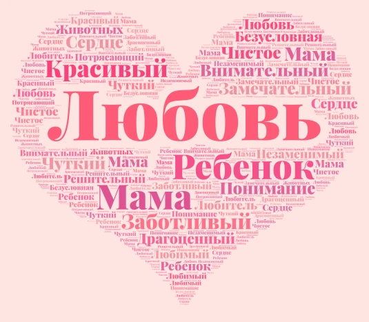 Любовь матери word cloud art