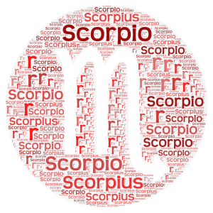 Scorpius/Scorpio word cloud art