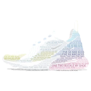 One Two Buckle My Shoe |Nike| word cloud art