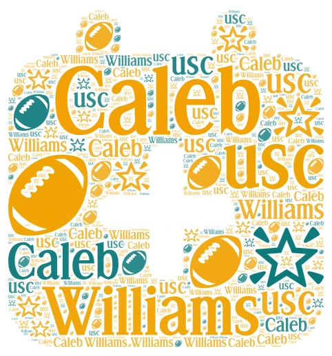 Caleb Williams word cloud art