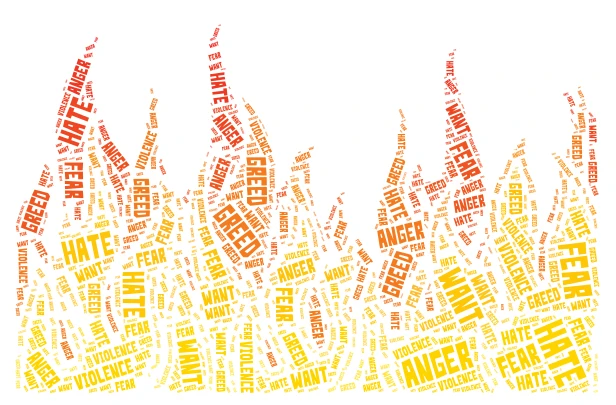 Bad Things word cloud art