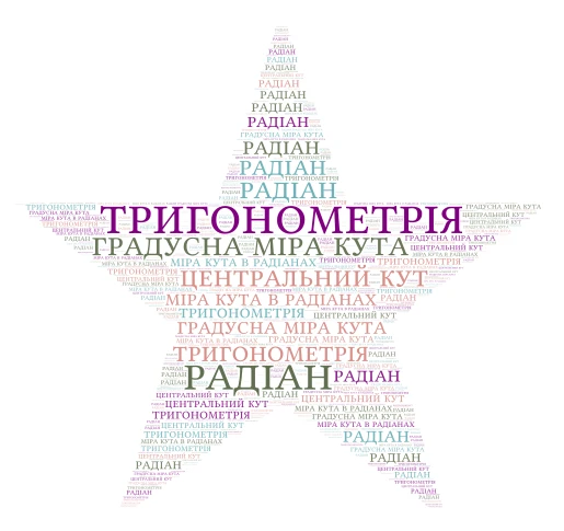 Радіанна міра кута word cloud art
