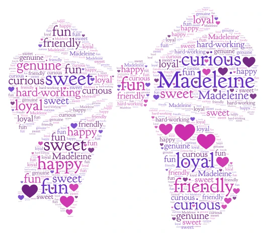 Madeleine word cloud art
