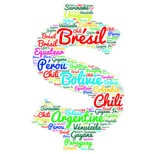 Copy of Pays d'Amérique du Sud word cloud art