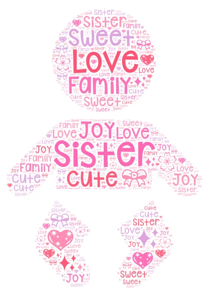 For My Little Sister word cloud art