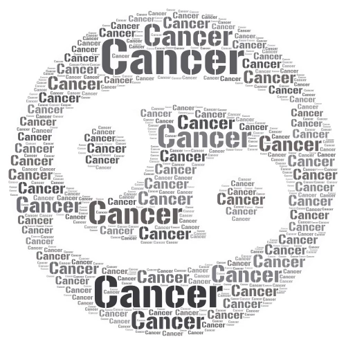 Cancer word cloud art