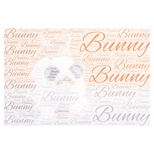 Bunny word cloud art
