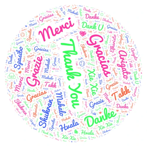 Thank You Around the World word cloud art