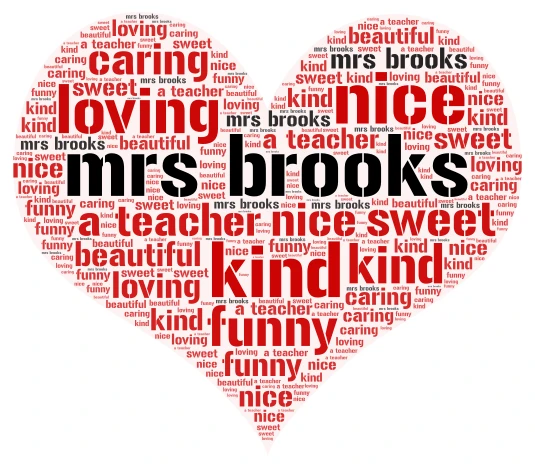 mrs:brooks word cloud art