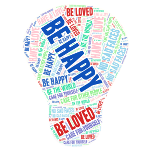 Be happy for yourself word cloud art