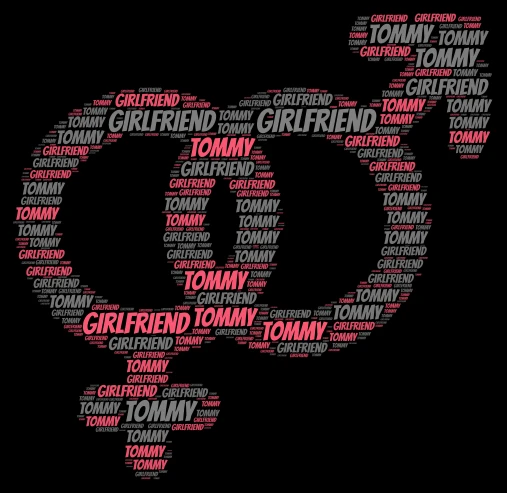 Girlfriend word cloud art