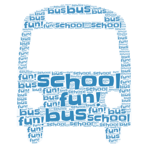 school bus word cloud art