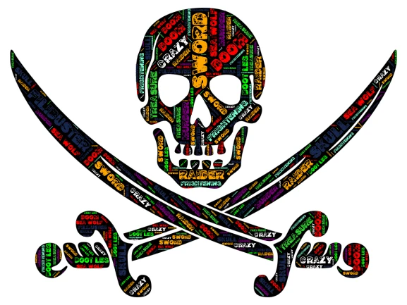 Pirate word cloud art