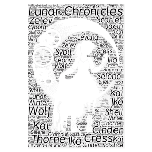 Lunar Chronicles word cloud art