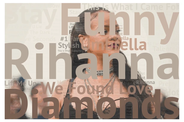 Rihanna  word cloud art