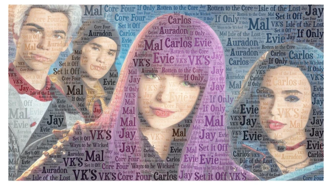Descendants word cloud art