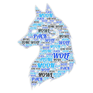Lone Wolf word cloud art