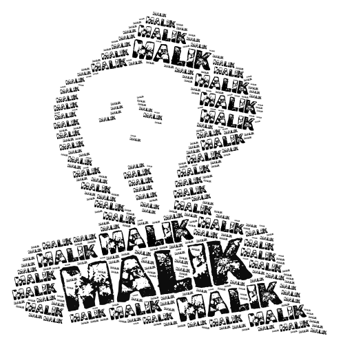 Malik word cloud art