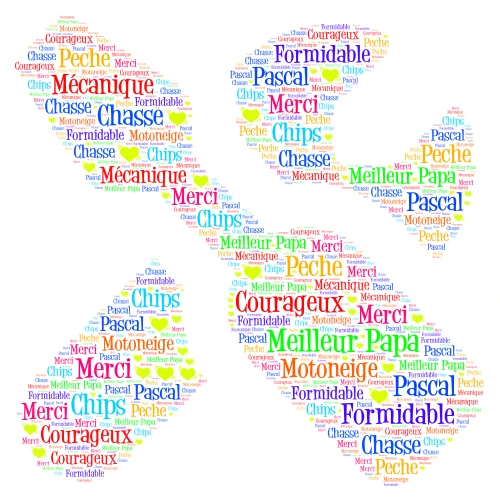 papa word cloud art