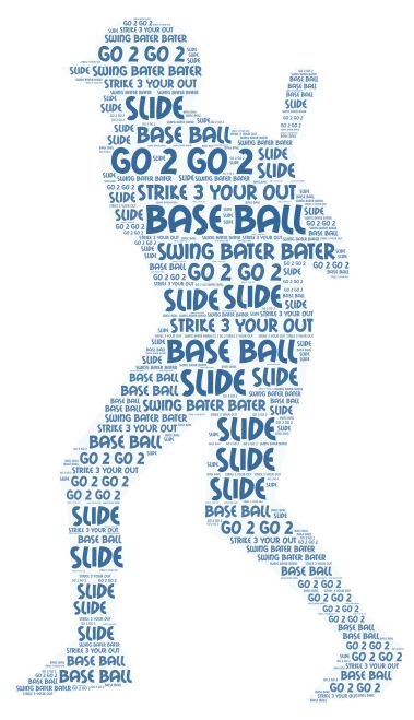 Base Ball word cloud art