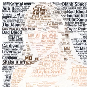 Taylor Swift word cloud art