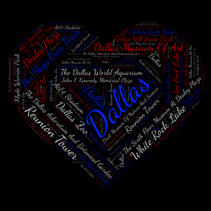 Places To Visit In Dallas word cloud art