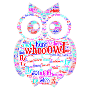 Owl word cloud art