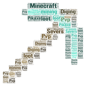 Minecraft pickaxe word cloud art