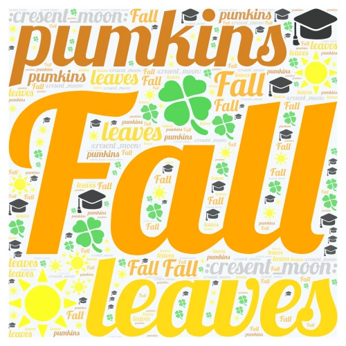 Fall word cloud art