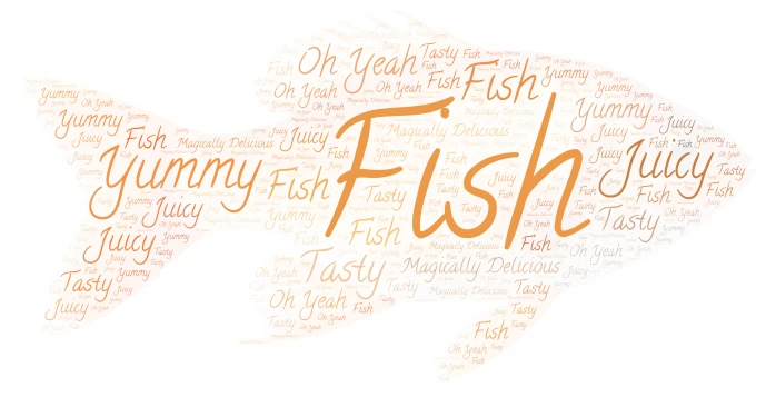 Better Fish word cloud art