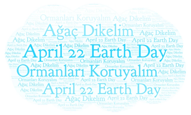 April 22 Earth Day word cloud art