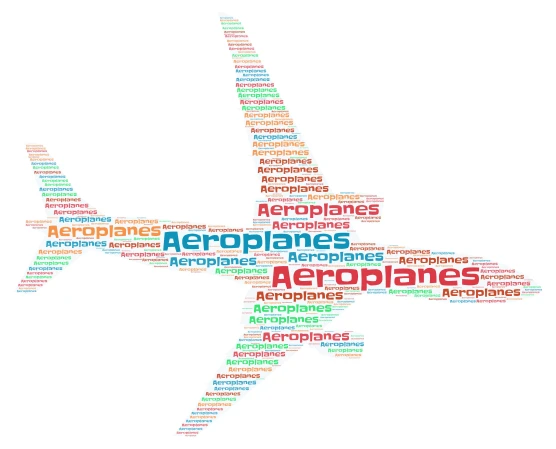 Plane word cloud art