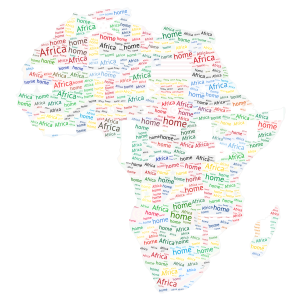 Africa home word cloud art