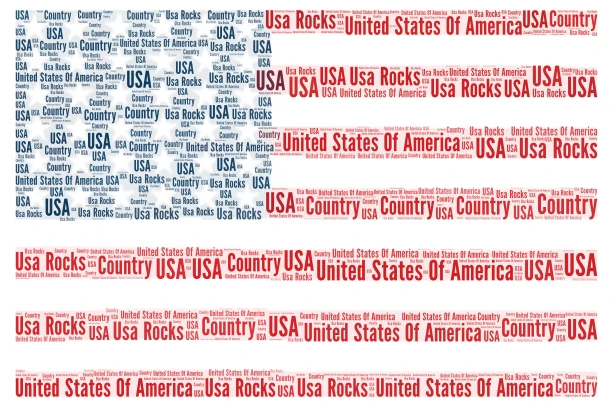 USA word cloud art