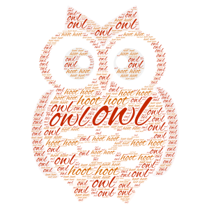 owl in the party word cloud art