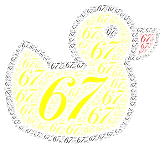 The 67 word cloud art