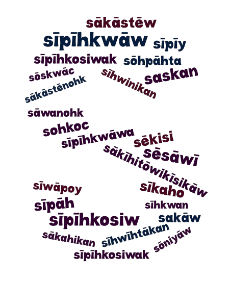 words that start with S word cloud art