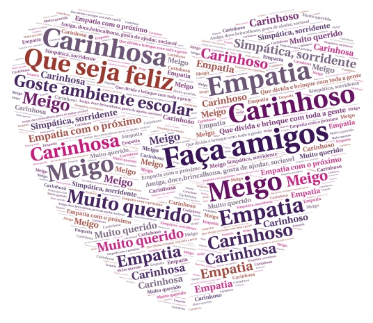 Virtude criança word cloud art