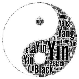Yin Yang word cloud art