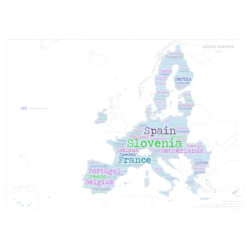 Europe word cloud art